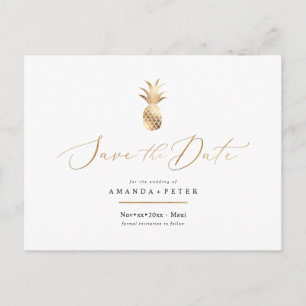 Nep gouden ananas Save the Date Briefkaart