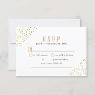 Nep gouden confetti bruiloft buffet RSVP Kaartje