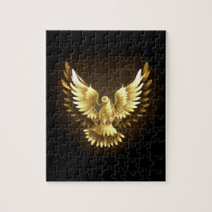 Nep gouden folie vredesduif op zwart legpuzzel