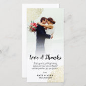 Nep gouden kant bruiloftsfoto bedankt (Voorkant / Achterkant)