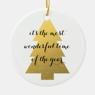 Nep gouden kerstboom keramisch ornament