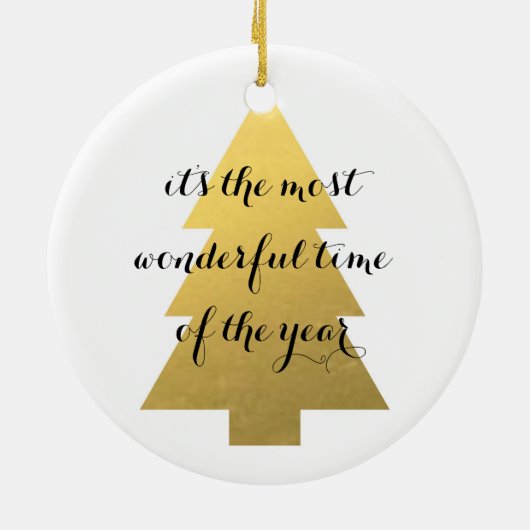 Nep gouden kerstboom keramisch ornament (Achterkant)