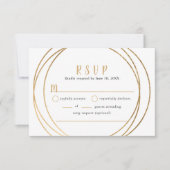 Nep gouden ronde geometrische bruiloft buffet RSVP (Voorkant)
