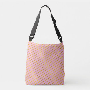 Nep gouden strepen Elegante roze glam moderne glan Crossbody Tas