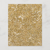 Nep goudgele glittertextuur & aangepaste tekst flyer (Achterkant)