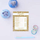 Nep goudgele glittertextuur & aangepaste tekst flyer (Enkel)