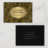 Nep goudlabel met verspreid puntpatroon visitekaartje (Voorkant / Achterkant)