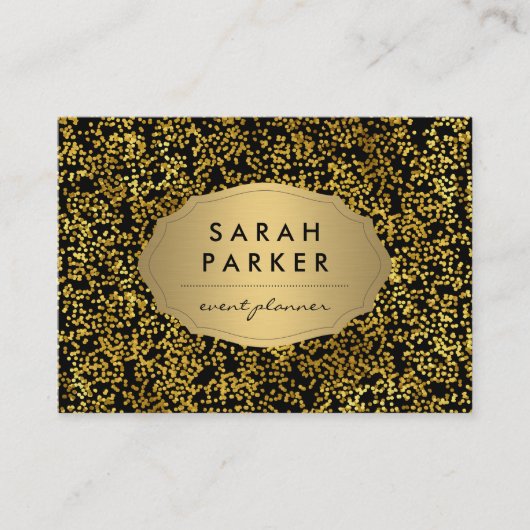 Nep goudlabel met verspreid puntpatroon visitekaartje (Voorkant)