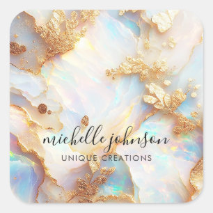 Nep Holografisch Iridescent Opal Kristal Creatief Vierkante Sticker