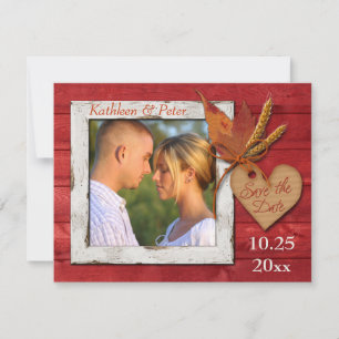Nep hout, Bladeren, Hart, Tarwe FOTO Bewaar Datum Save The Date