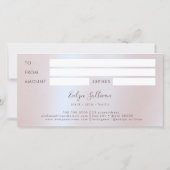 Nep iriserende roze glitter folie cadeaubon (Achterkant)