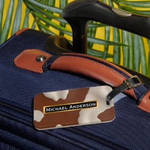 Nep koeienleer trendy luxe elegante collectie bagagelabel