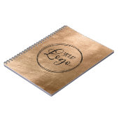 Nep koper goud folie Uw logo Notitieboek (Linkerzijde)
