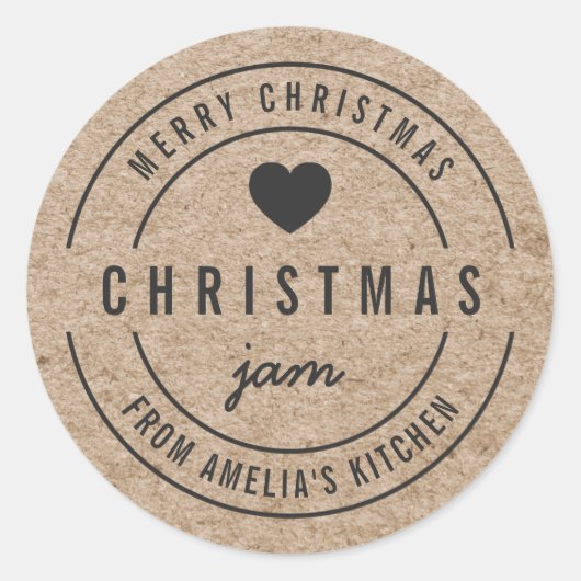 Nep Kraft Kerstjam Keuken Prettig Kerstfeest Ronde Sticker (Voorkant)