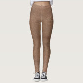 Nep leer gestructureerd karmel  leggings (Voorkant)