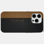 Nep leer stiksels Case-Mate iPhone case (Achterkant (horizontaal))