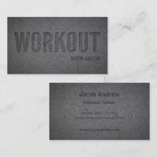 Nep-Letterpress-reliëf Workout Fitness Trainer Visitekaartje