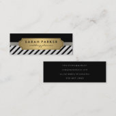 Nep Linnen Metallic Gouden Label Zwarte Strepen (Voorkant / Achterkant)