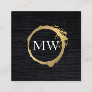 Nep Metallic Goud Fluwelen Zwart met Monogram Vierkante Visitekaartje