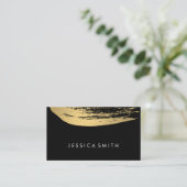 Nep Metallic Goud Geborsteld (zwart / wit) Visitekaartje (Staand voorkant)