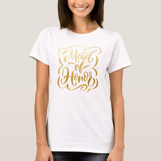 Nep Metallic Gouden Handlettering van de Erebruid T-shirt (Voorkant)