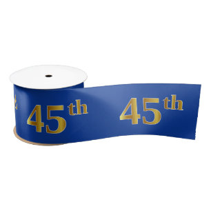Nep/Namaak Goud "45ste" Gebeurtenis Nummer (Blauw) Lint