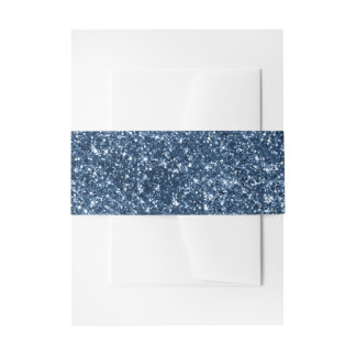 Nep Navy Blauwe Glitters Uitnodigingen Wikkel