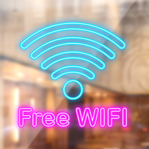 Nep neon gratis Wi-Fi koffie donut winkel bedrijf Raamsticker