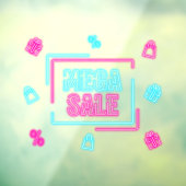 Nep Neon Mega Uitverkoop Bedrijf Klein Raamsticker (Vel 3)