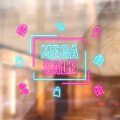 Nep Neon Mega Uitverkoop Zakelijk Klein Raamsticker (Vel 2)