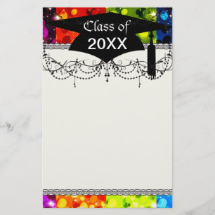 nep regenboog glinster glitter afstuderen briefpapier