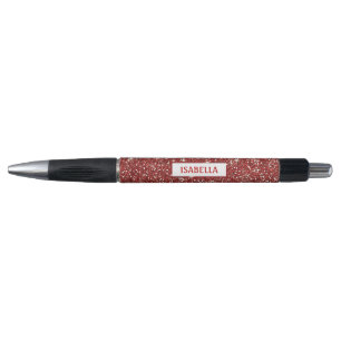Nep rode glitters textuurlook met aangepaste naam pen