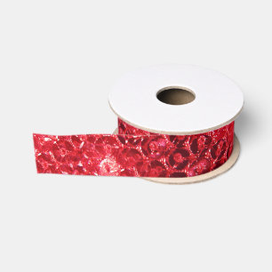 Nep rode sequin afbeelding grosgrain lint