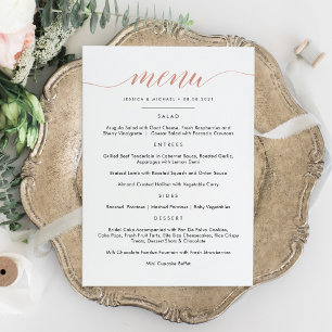 Nep Rose Goud Calligrafie Menu Plat Kaart