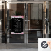 Nep Roze Glitter Lovertjes Dienstenmenu Raamsticker (Kantoordeur)