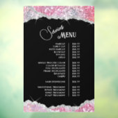 Nep Roze Glitter Lovertjes Dienstenmenu Raamsticker (Vel 3)