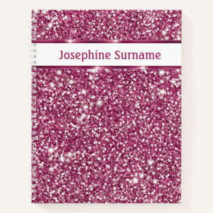 Nep roze glitter textuur uitzicht met aangepaste t notitieboek