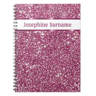 Nep roze glitters tekstuur uitzicht met aangepaste notitieboek