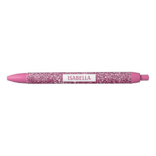 Nep roze glitters textuur uitzicht met aangepaste zwarte inkt pen