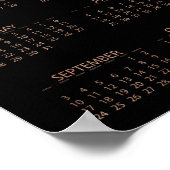 Nep roze goud en zwarte moderne 2017-kalender poster (Hoek)