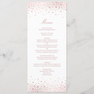 Nep roze gouden folie-confetti Elegante Menukaart