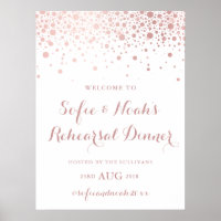 Nep roze gouden folie-confetti proefhuwelijksdiner