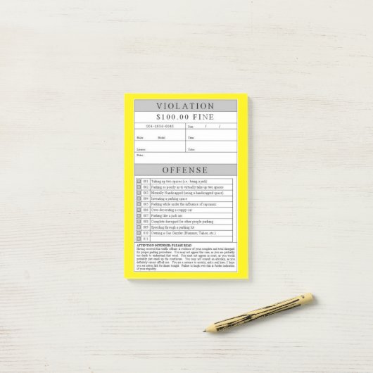 nep-schending post-it® notes (Op bureau)