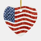 nep sequin print american flag keramisch ornament (Voorkant)