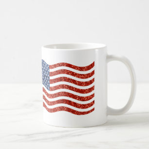 nep sequin print american flag koffiemok