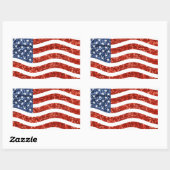 nep sequin print american flag rechthoekige sticker (Vel)