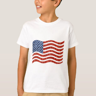 nep sequin print american flag t-shirt