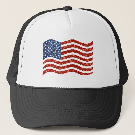 nep sequin print american flag trucker pet (Voorkant)