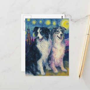 Nep Van Gogh Border Collies Briefkaart