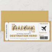 Nep vliegtuig cadeaubestel boarding pass voucher kaart (Voorkant / Achterkant)
